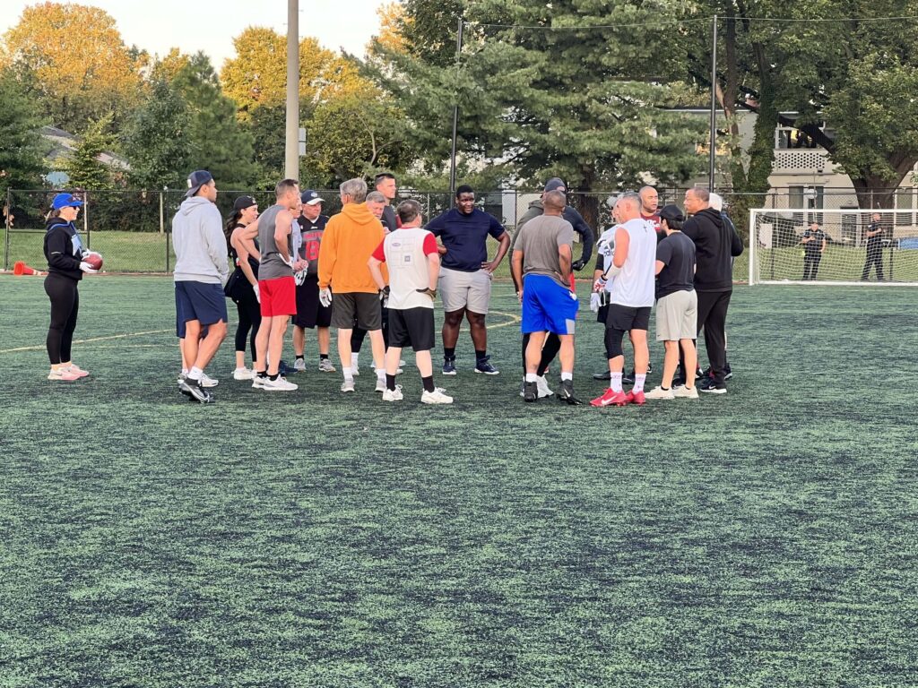 team huddle to discuss game plan